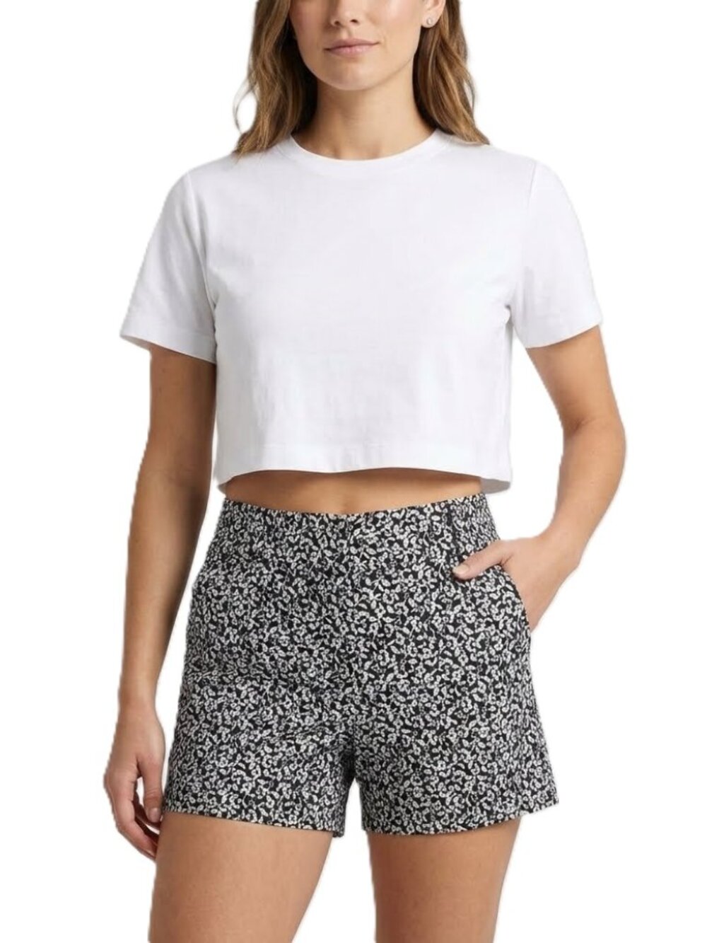 ANN TAYLOR  SIGNATURE BLACK & WHITE FLORAL FIT DRESS SHORTS SIZE: 2P NWT $55